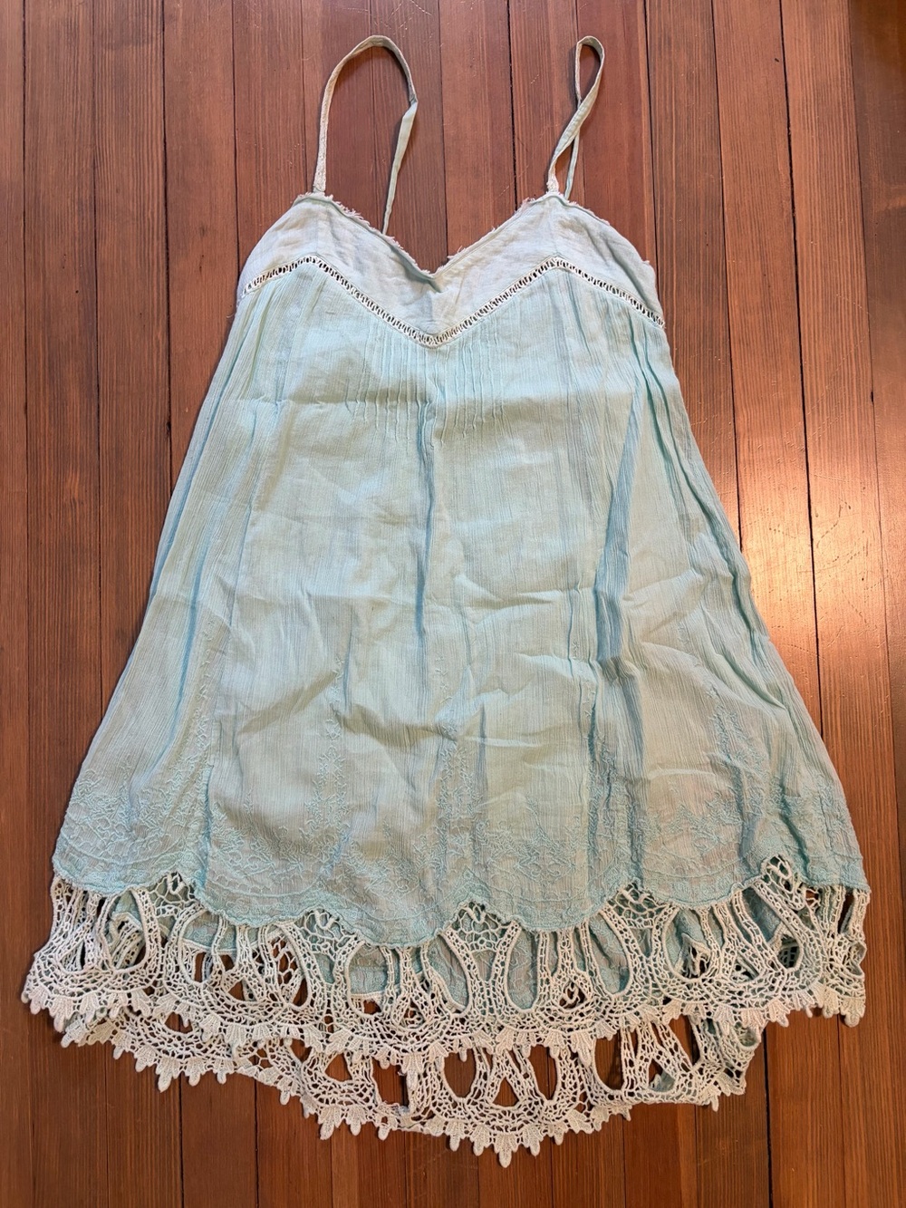 Light Aqua Crochet Trim Sundress